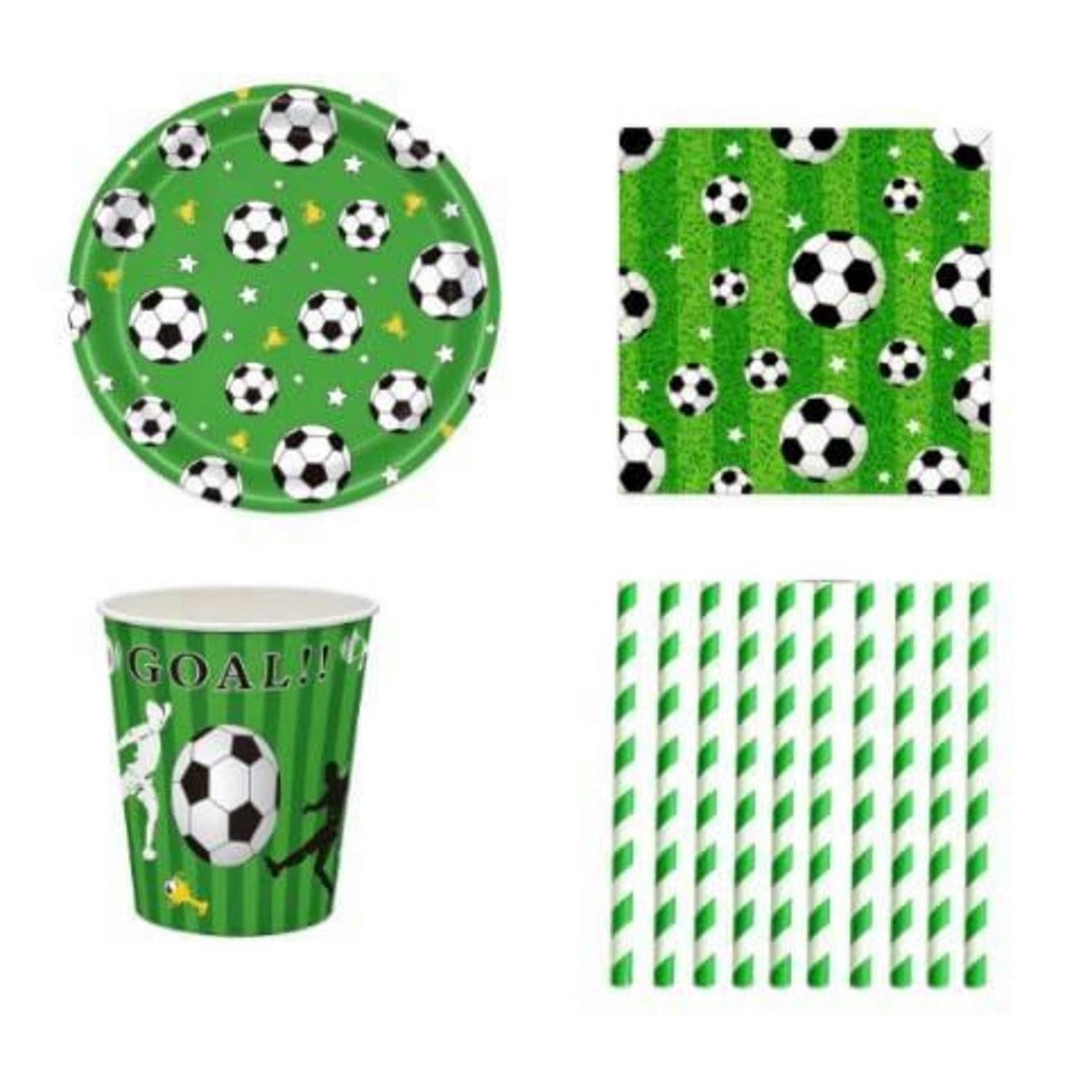LuxusKollektion Pappteller Partygeschirr Fußball 68tlg. für 16 Gäste, (1 St)