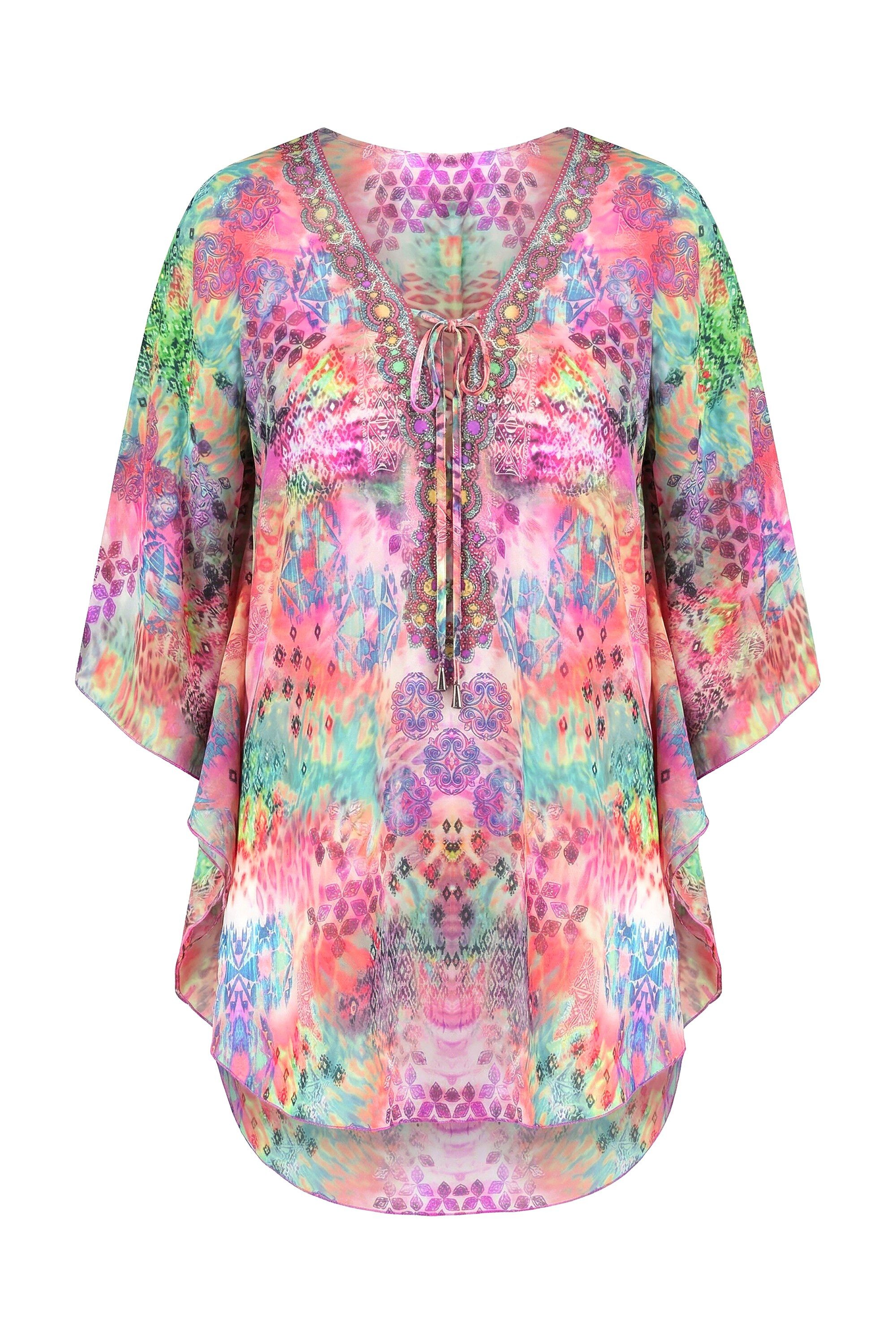 MIAMODA Longbluse Blusenkaftan Loose Fit Allovermuster
