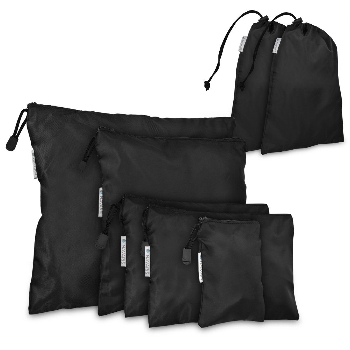 5er Set Aufbewahrungsbeutel Flachbeutel Packtasche schafft Ordnung im Rucksack 