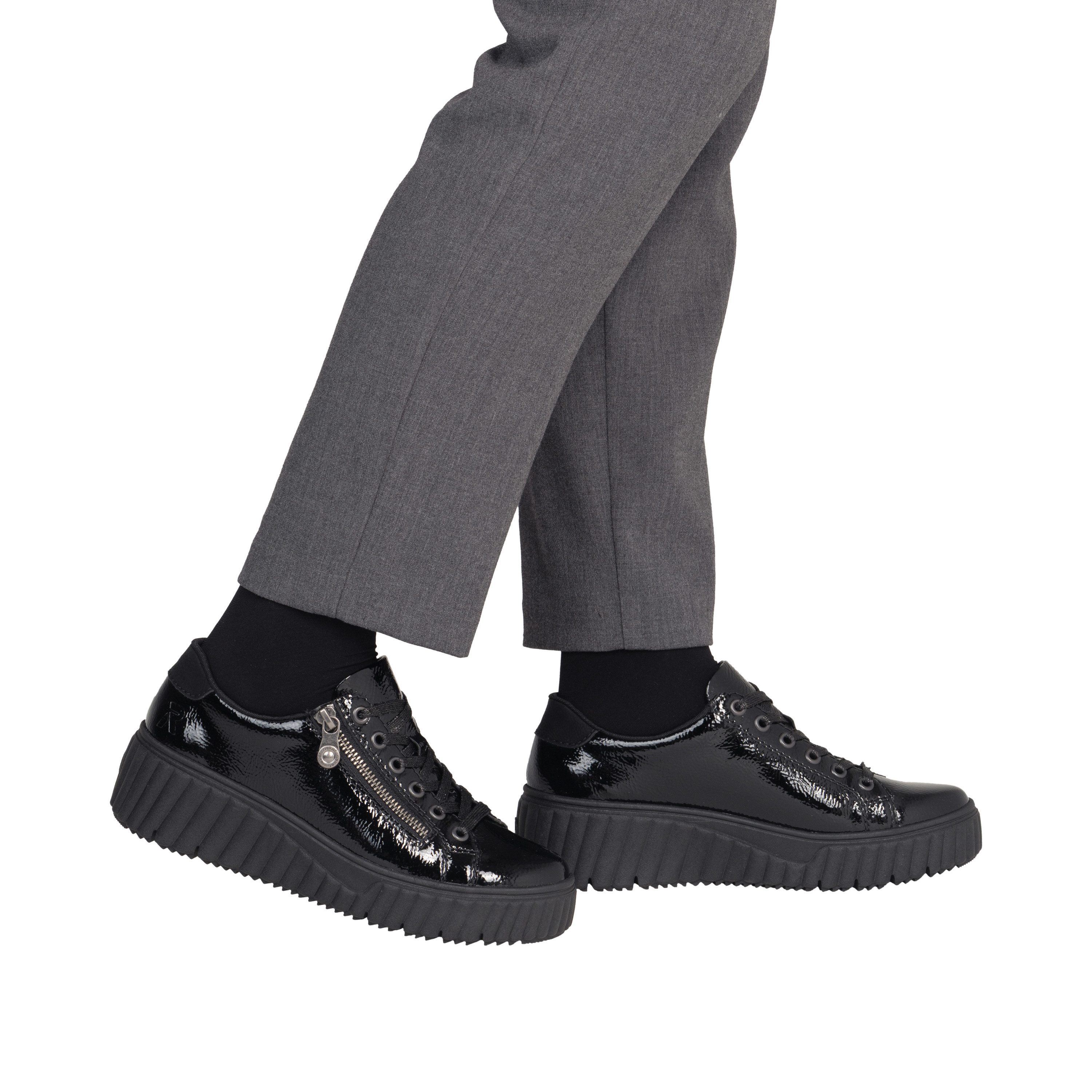 Rieker Plateausneaker Freizeitschuh, Halbschuh, Schnürschuh mit Plateausohle