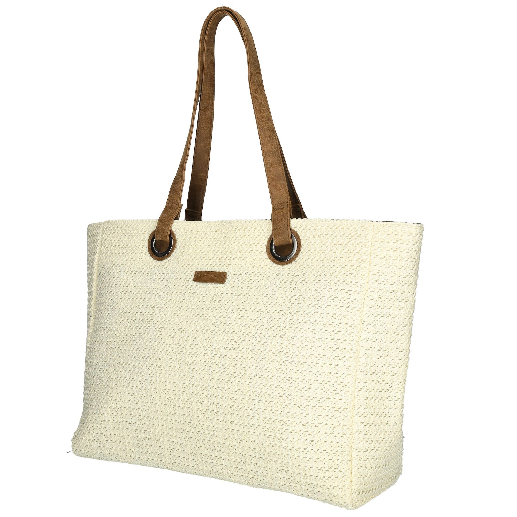 Christian Wippermann Umhängetasche Damen Tasche Schultertasche Umhängetasche Shopper (1-tlg), Stroh Optik Handtasche