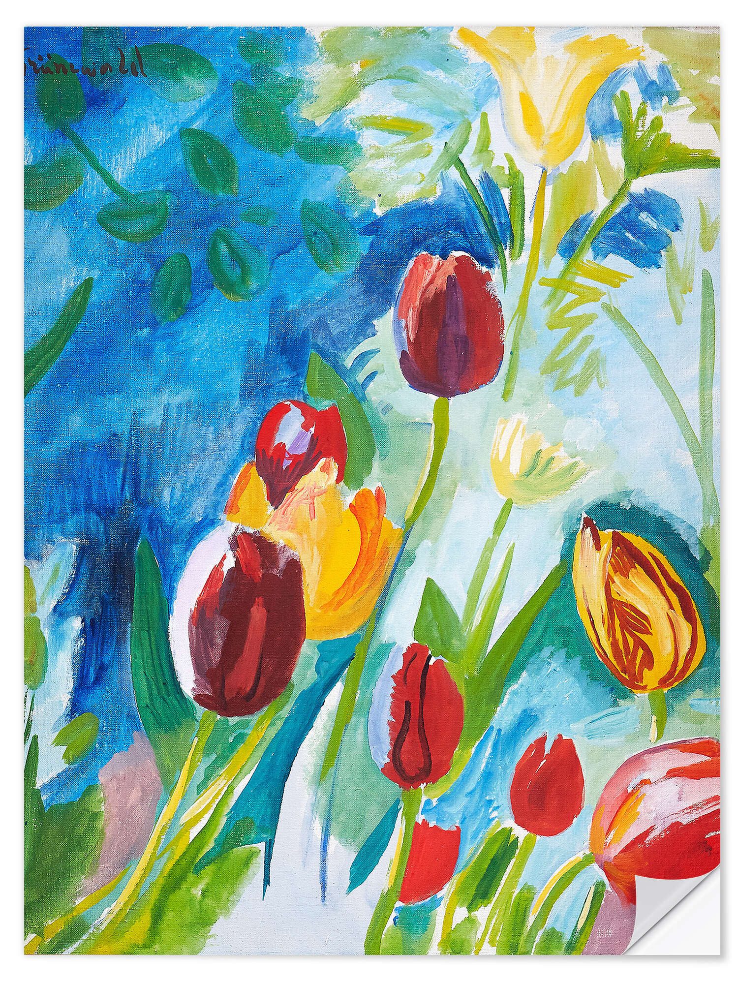Posterlounge Wandfolie Isaac Grünewald, Tulpen, Malerei