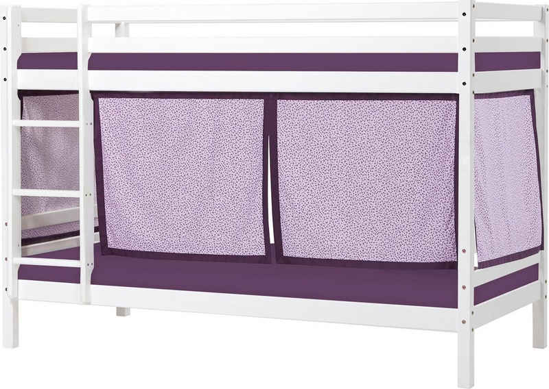 Hoppekids Etagenbett Beautiful Bloom (Set, 4-St., Bett, Vorhang und zwei Matratzen), 90x200 massiv mit Vorhang & Matratzen