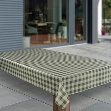 laro Tischdecke Wachstuch-Tischdecken Abwaschbar Grün Weiß Karo rechteckig