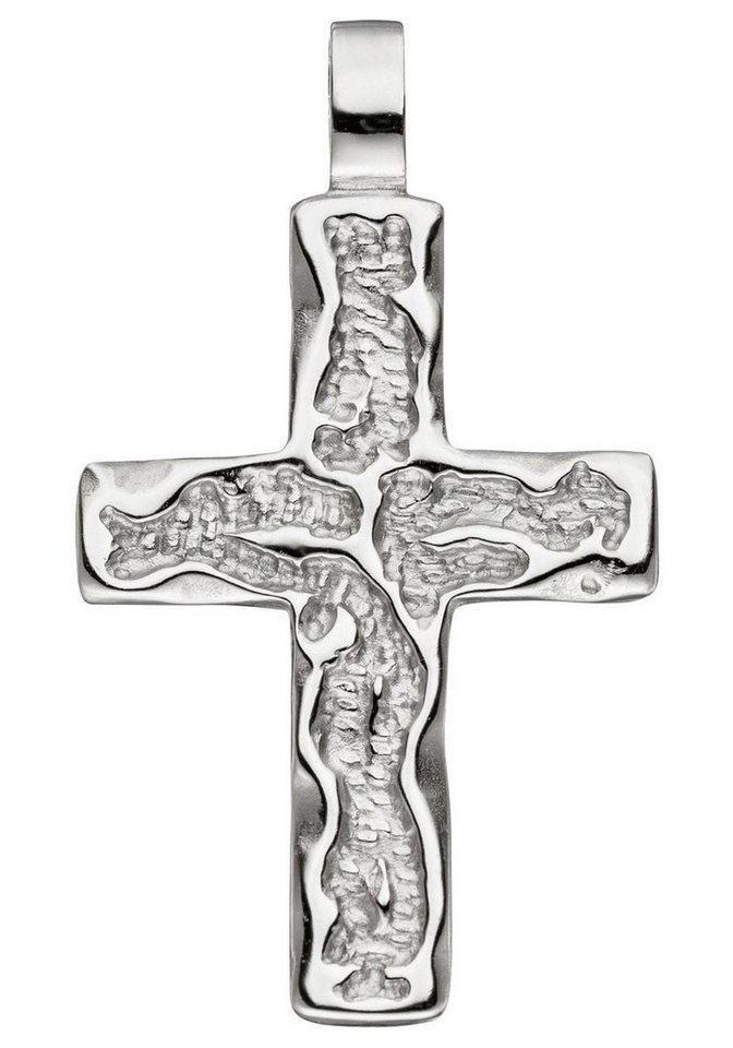 JOBO Kreuzanhänger Anhänger Kreuz, 925 Silber, Höhe ca. 33 mm, Breite ca. 18,9  mm, Tiefe ca. 1,8 mm