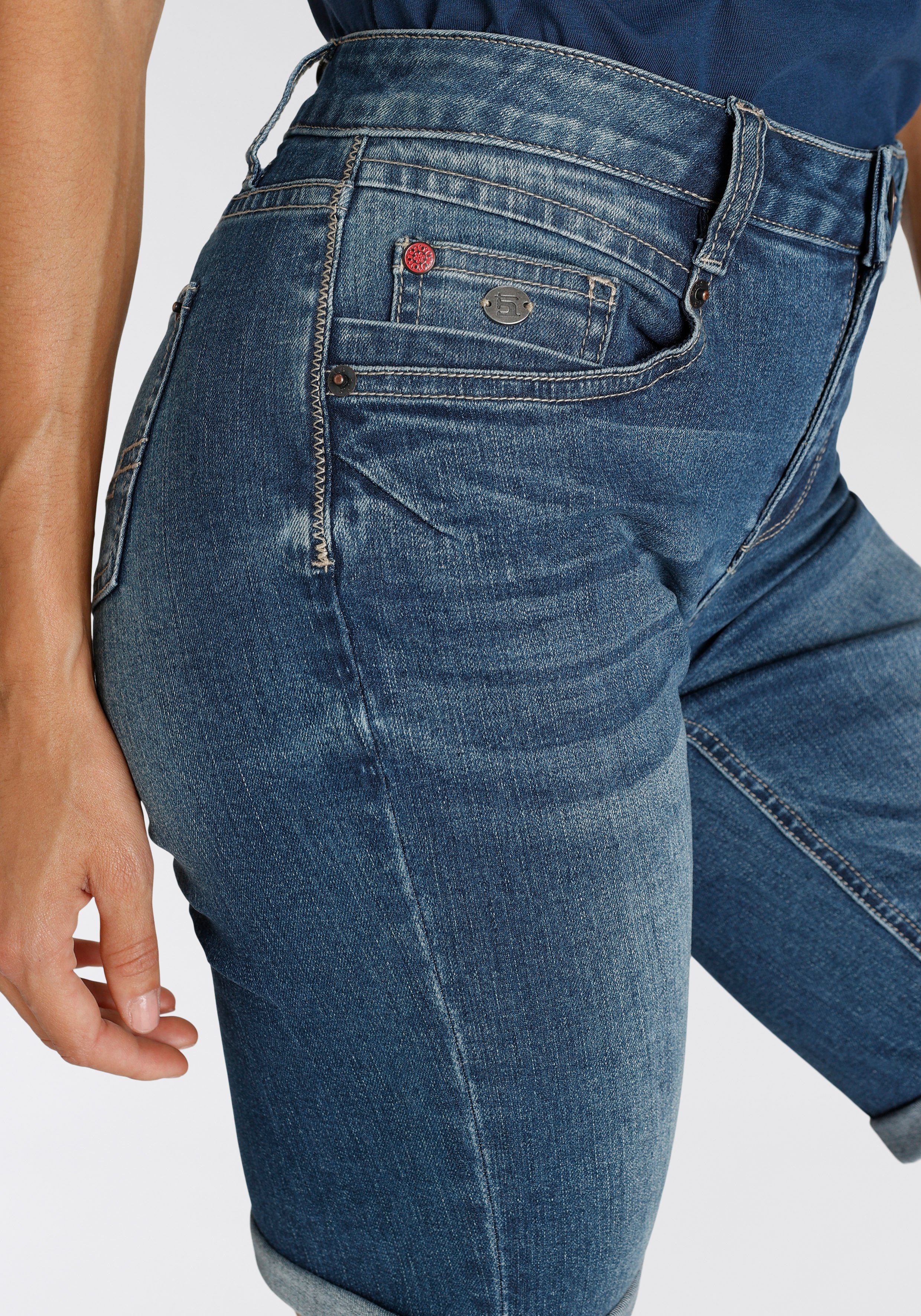 H.I.S Jeansshorts duffyHS schmale Beinform, krempelbare Beinabschlüsse, normale Leibhöhe