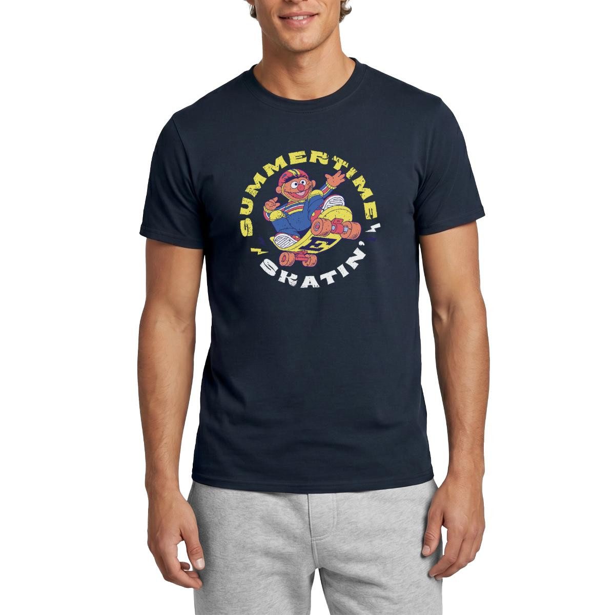 Spreadshirt T-Shirt Sesamstraße Ernie Summer Time Skatin' Skate Design Männer T-Shirt (1-tlg)