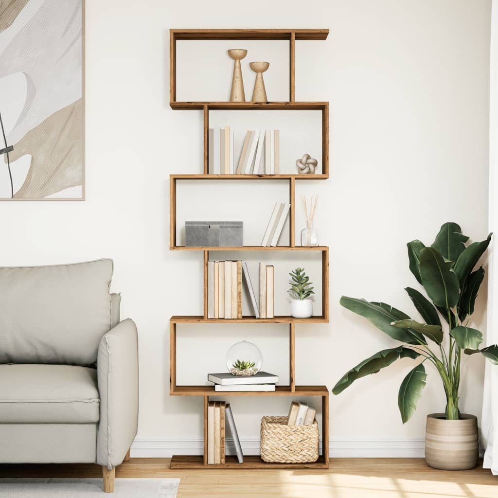 vidaXL Bücherregal Raumteiler-Bücherregal 6 Etagen Artisan-Eiche günstig online kaufen