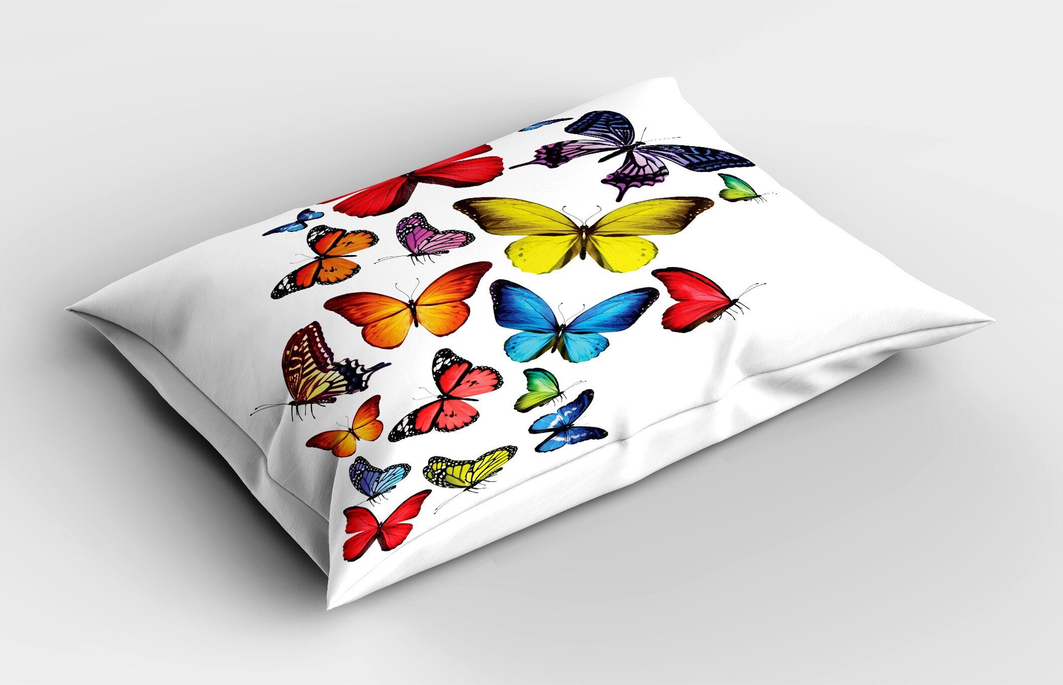 Schmetterling Kopfkissenbezug, Gedruckter Queen Kissenbezüge Wildblumen Dekorativer Stück), (1 Size Wandern Joy Abakuhaus