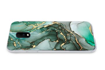 MuchoWow Handyhülle Gold - Marmor - Grün - Luxus - Marmoroptik - Grau, Phone Case, Handyhülle OnePlus 7, Silikon, Schutzhülle