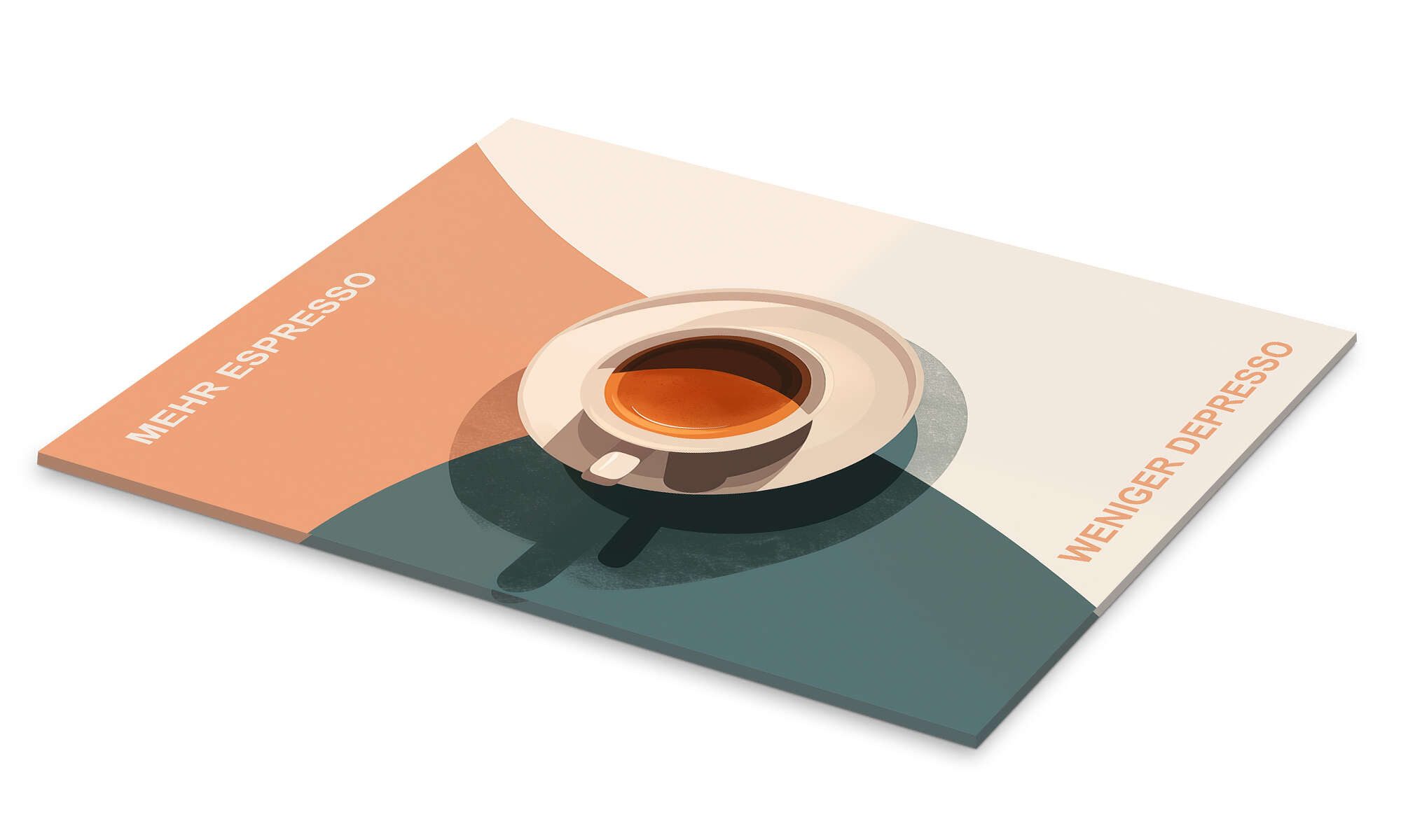 Posterlounge Wandbild Mehr Espresso Weniger Depresso, Frank Daske, erhältlich als Poster, Leinwandbild, Wandsticker oder Acrylglasbild