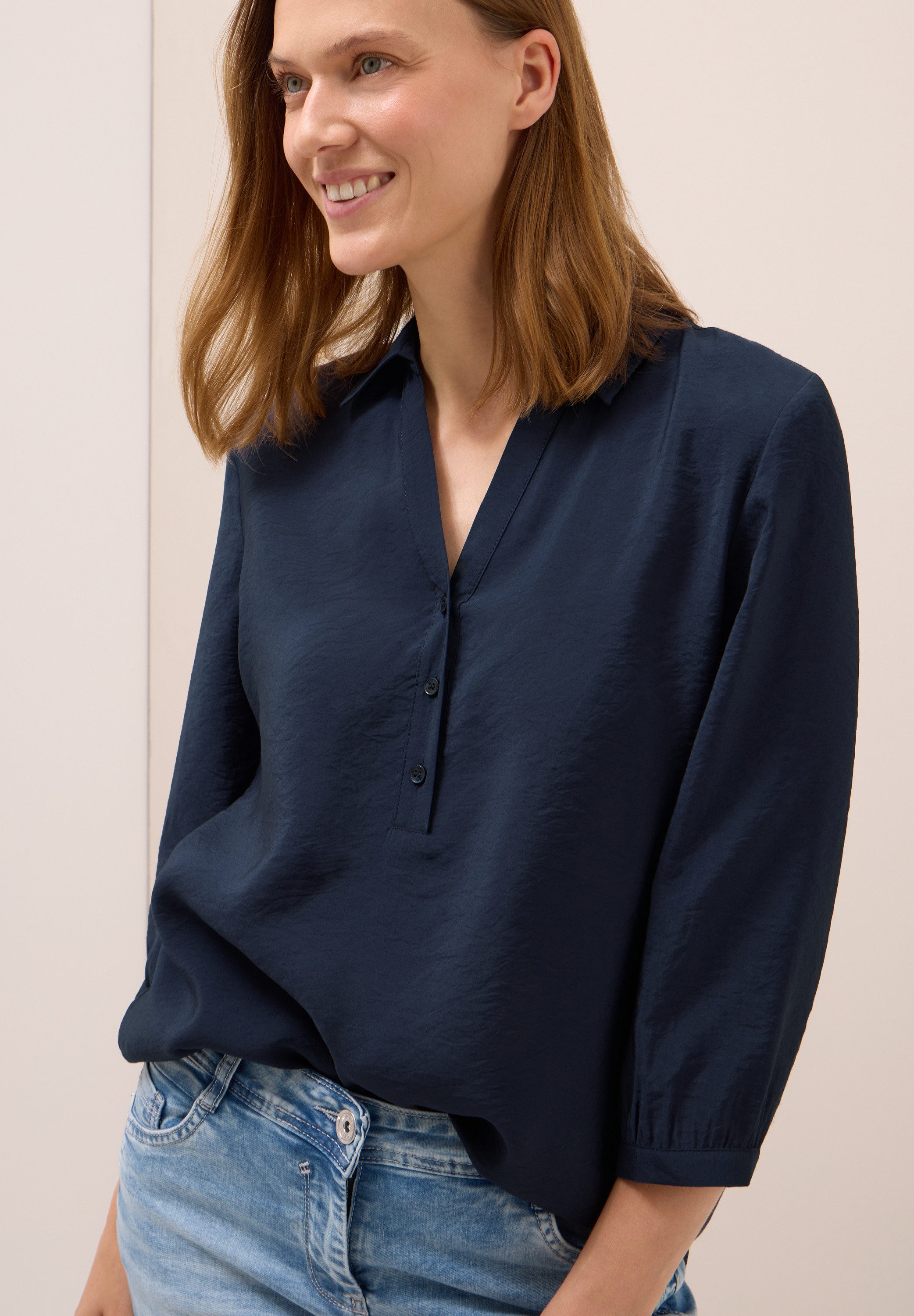 CECIL Klassische Bluse mit abgerundetem Saum günstig online kaufen