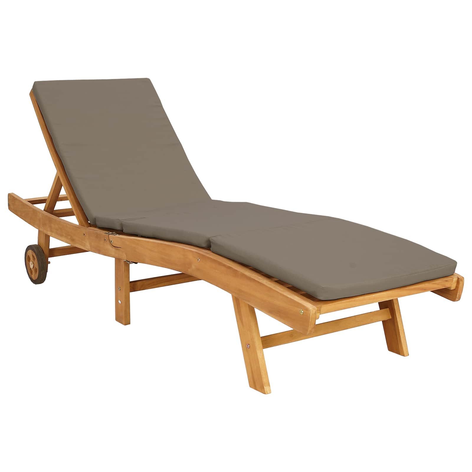 vidaXL Gartenliege Sonnenliege Braun und Taupe Polyester, 1 St.