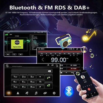 Hikity Android 9 Zoll kapazitiver Touchscreen HD GPS Bluetooth für VW Autoradio (fm, Carplay und Android Auto)