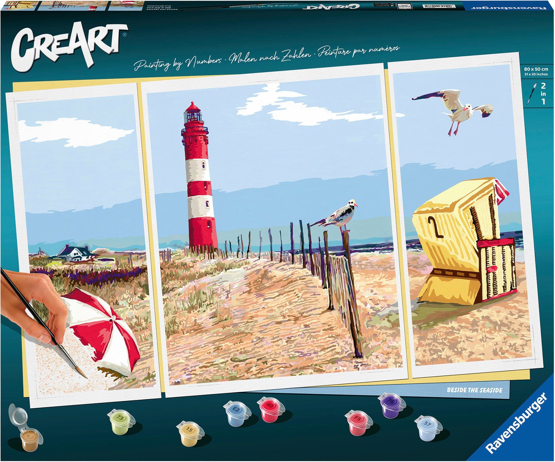 Ravensburger Malen nach Zahlen CreArt, Beside the Seaside, Made in Europe