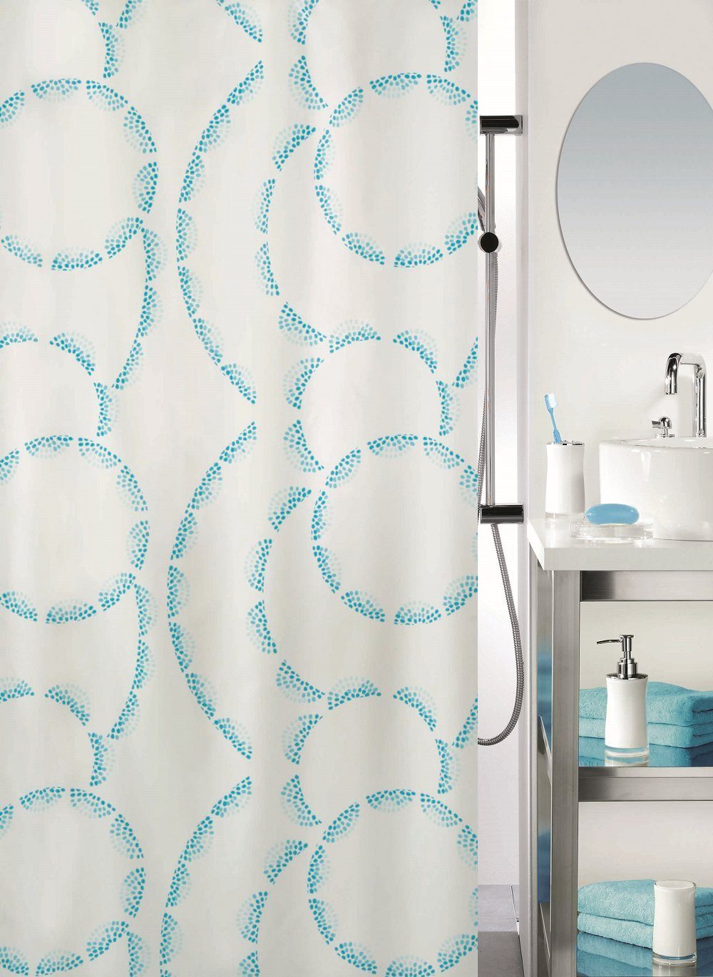 spirella Duschvorhang CLAIRE Breite 120 cm, Anti-Schimmel Textil-Duschvorha günstig online kaufen