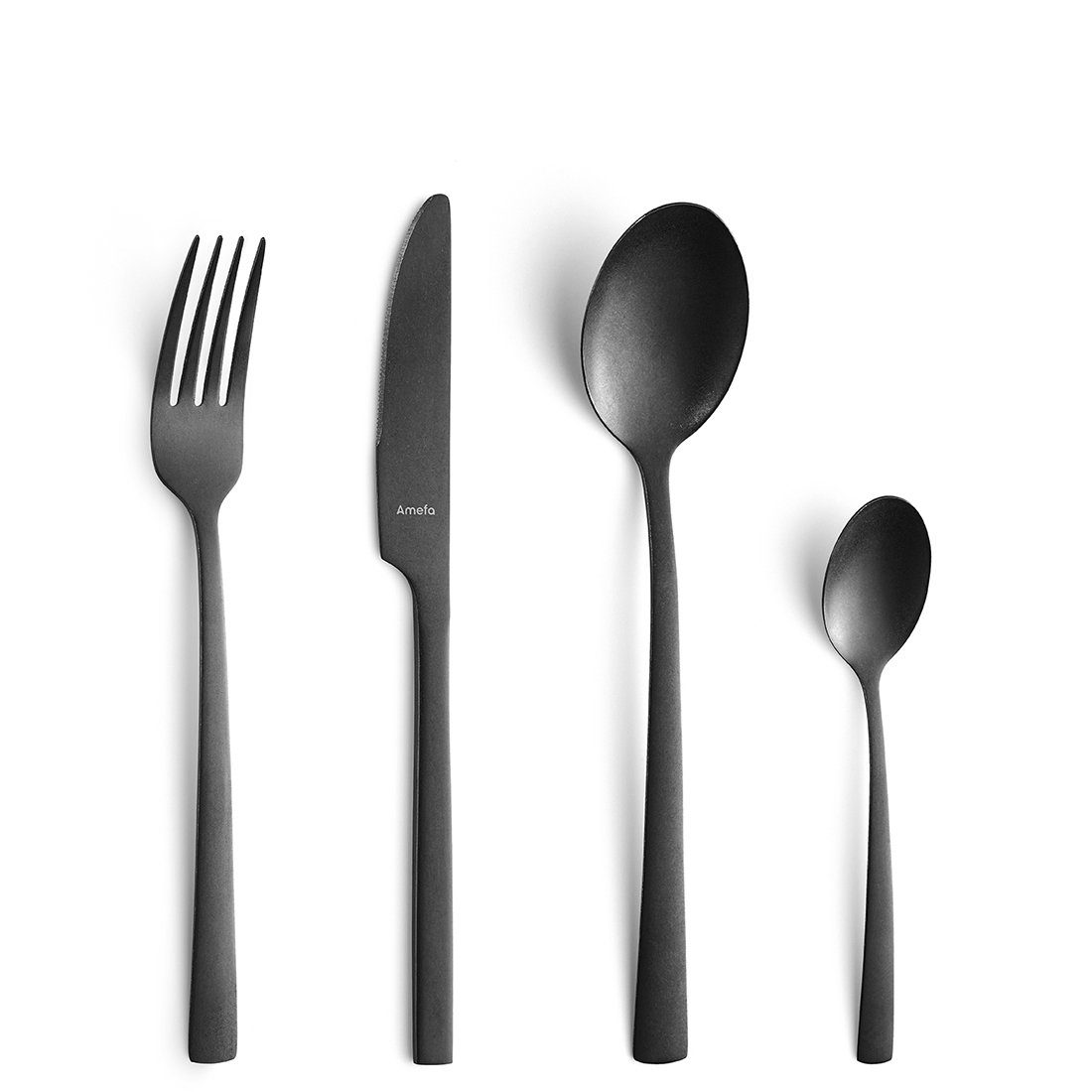 Amefa Besteck-Set MANILLE (16-tlg), 4 Personen, Edelstahl Rostfrei 18/0, Handreinigung empfohlen, schwarzfarbender PVD Veredelung, vintage