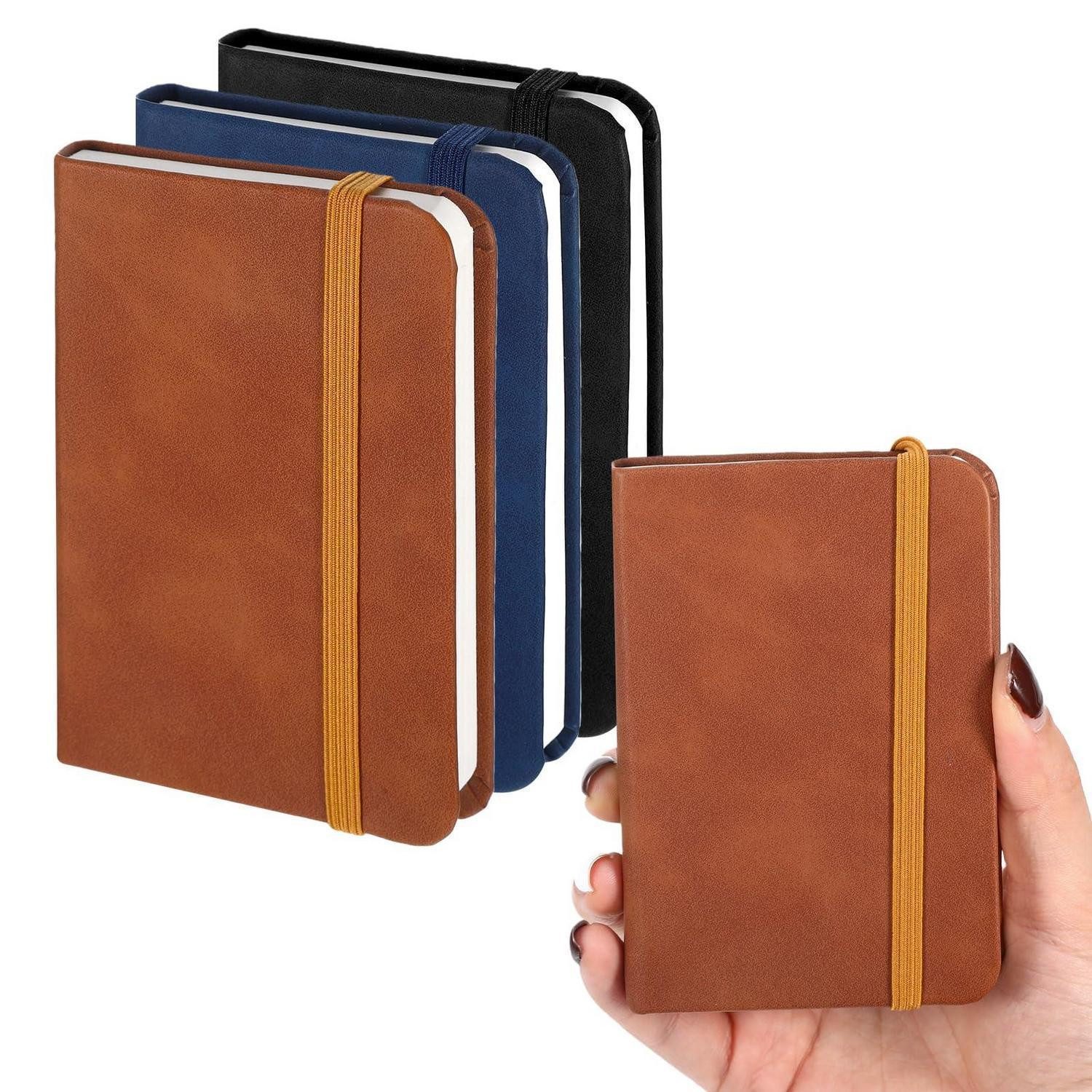 LuxusKollektion Notizbuch Mini Notizbuch A7 3er Set 11x8cm Farbmischung