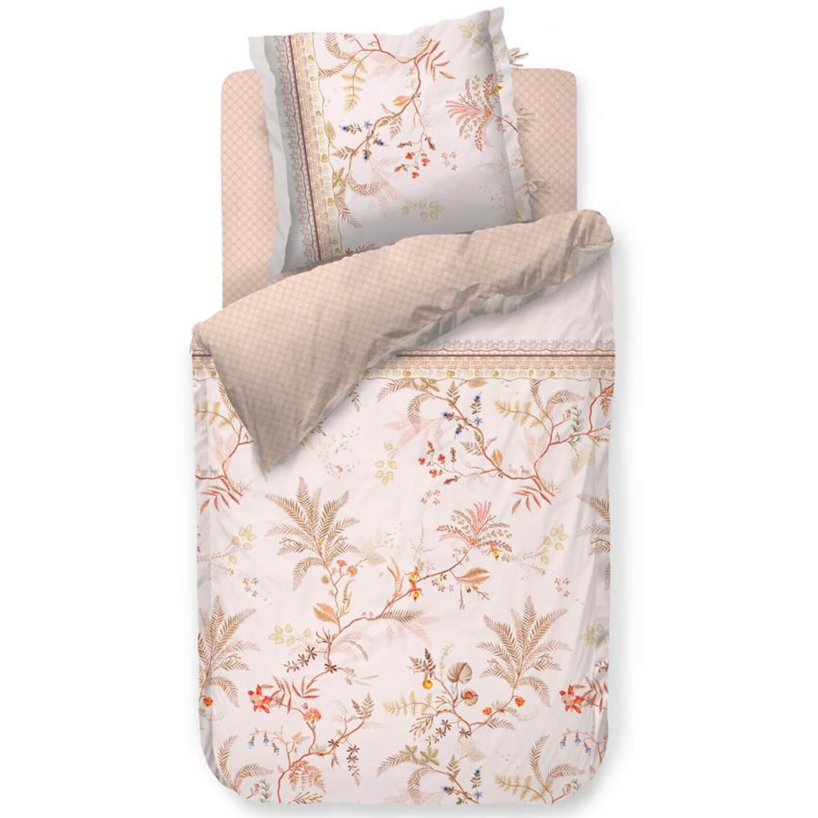 PiP Studio Bettwäsche Salento Off-White, Perkal, 2 teilig, Farne, Blumen, Zweige