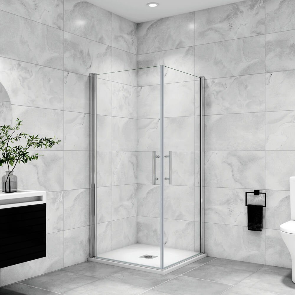 duschspa Eckdusche Duschkabine Drehtür Eckeistieg Duschabtrennung Dusche 6mm Nano Glas, BxT: 70x70 cm, Einscheibensicherheitsglas, Sicherheitsglas, Set, Klarglas