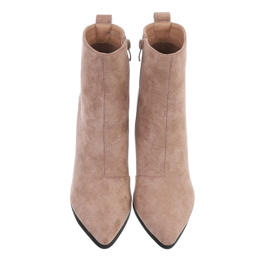 Ital-Design Elegante Stiefeletten mit Blockabsatz für Damen High-Heel-Stiefelette (89852892) Blockabsatz Stiefeletten in Hellbraun – Bild 4 von 5