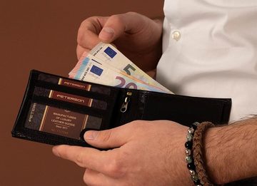 PETERSONⓇ Geldbörse Herren Echtleder Geldbörse Geldbeutel Brieftasche RFID 304 MOTO1