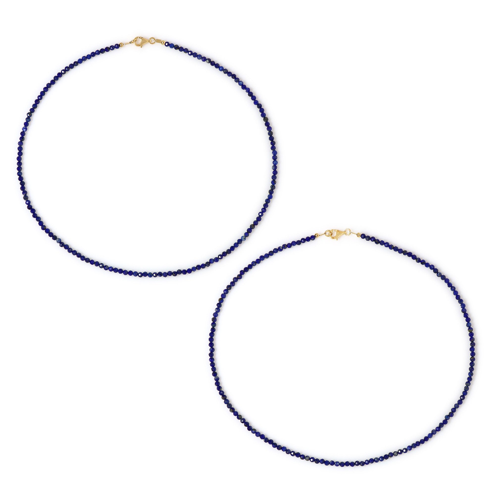 Cavill Silberkette Afghanische Lapislazuli-Halskette aus vergoldetem Silber (1-tlg)