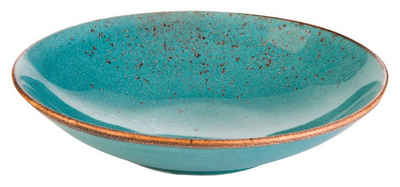 CreaTable Suppenteller NATURE COLLECTION, Blau, Ø 22 cm, Reaktivglasur, (1 St), Spülmaschinenfest
