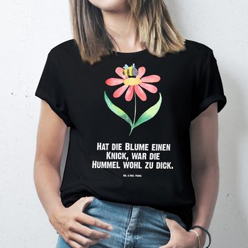 Mr. & Mrs. Panda T-Shirt Hummel Blume - Schwarz - Geschenk, T-Shirt, Flauschig, Tiere, Tshirt, (1-tlg)
