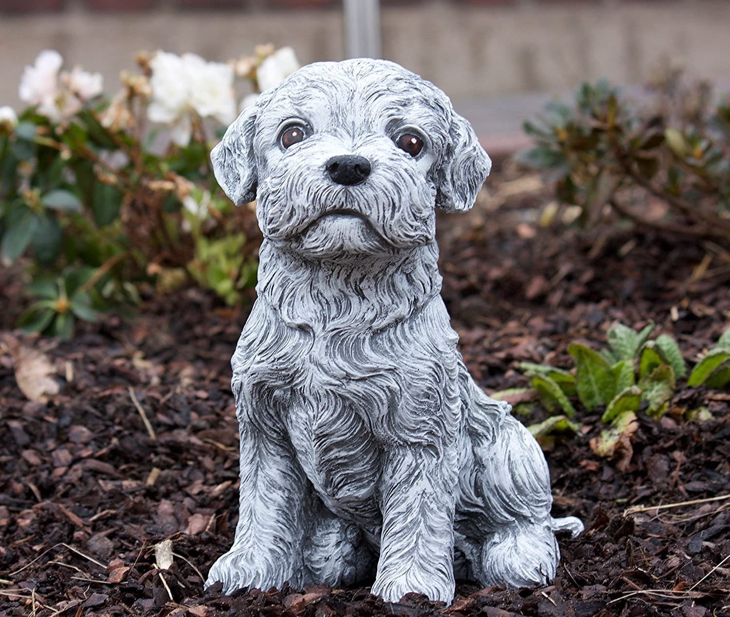 Stone and Style Steinfigur Hund Gartenfigur Malteser