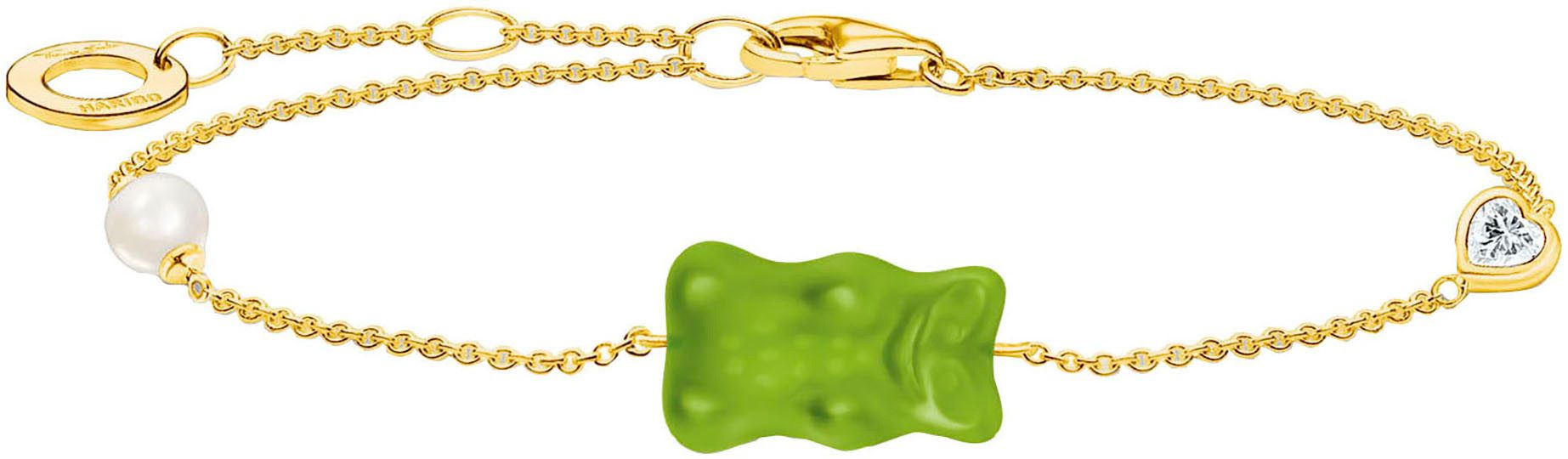 THOMAS SABO Armband THOMAS SABO x HARIBO Schmuck: Armband mit Goldbär, mit Kristallglas, Zirkonia (synth) - mit Süßwasserzuchtperle