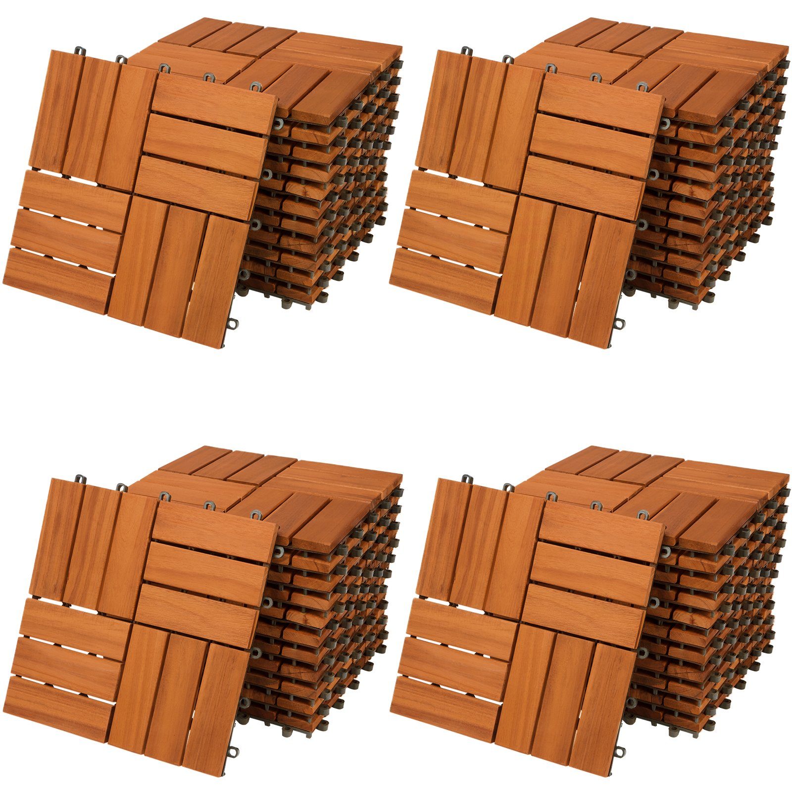Casaria Holzfliesen 44x Akazie Mosaik, Terrassenfliesen günstig online kaufen