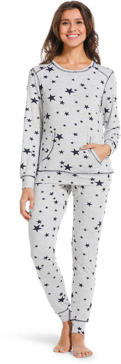 Rebelle Schlafanzug Damen Schlafanzug mit Sternen (2 tlg) Modisches Design
