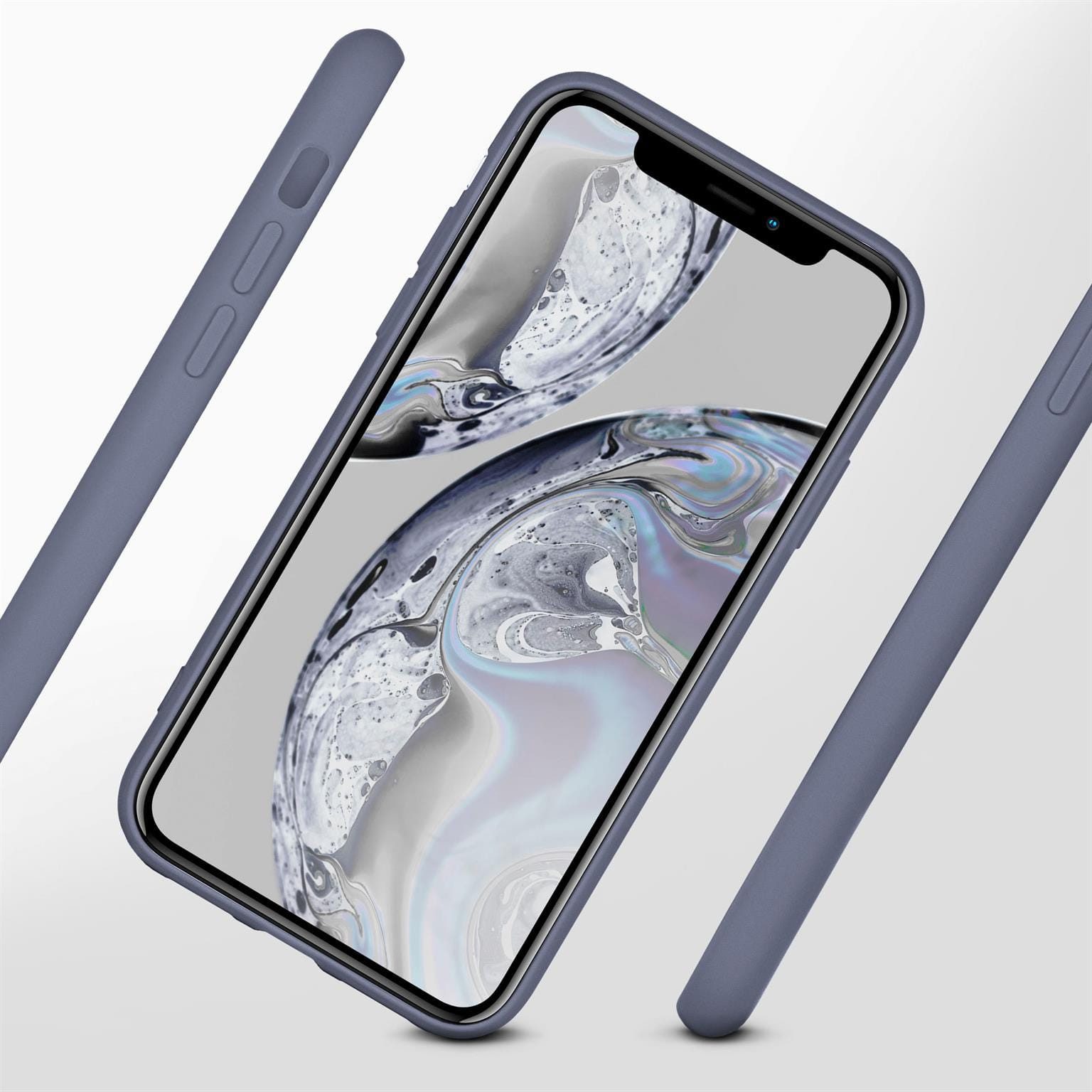 ONEFLOW Handyhülle für iPhone XS Max Hülle Silikon Soft Case Blau Grau 6,5 Zoll, Silikonhülle Cover Dünn Handytasche TPU Schutzhülle mit Kameraschutz