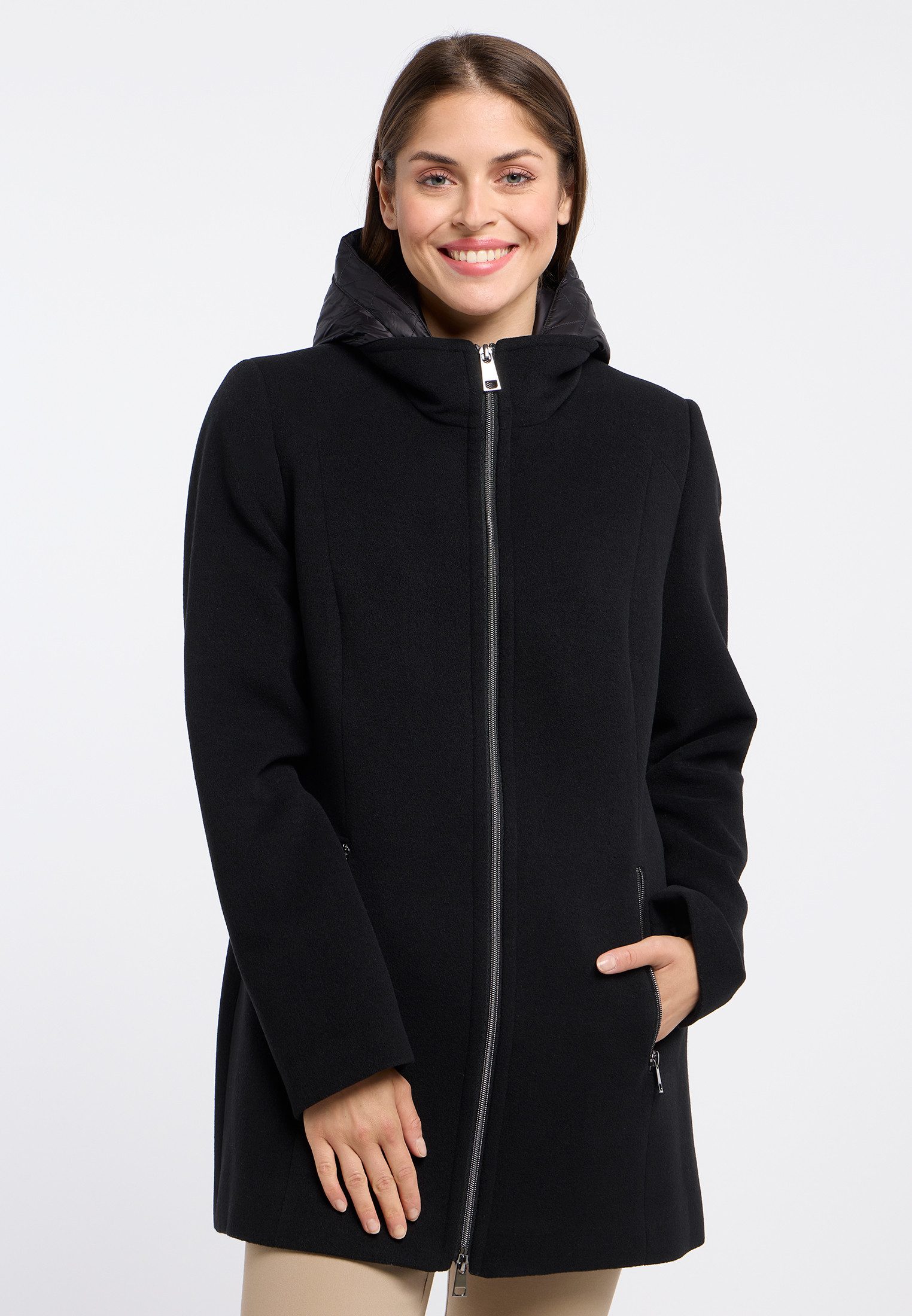 Barbara Lebek Wolljacke mit Kapuze