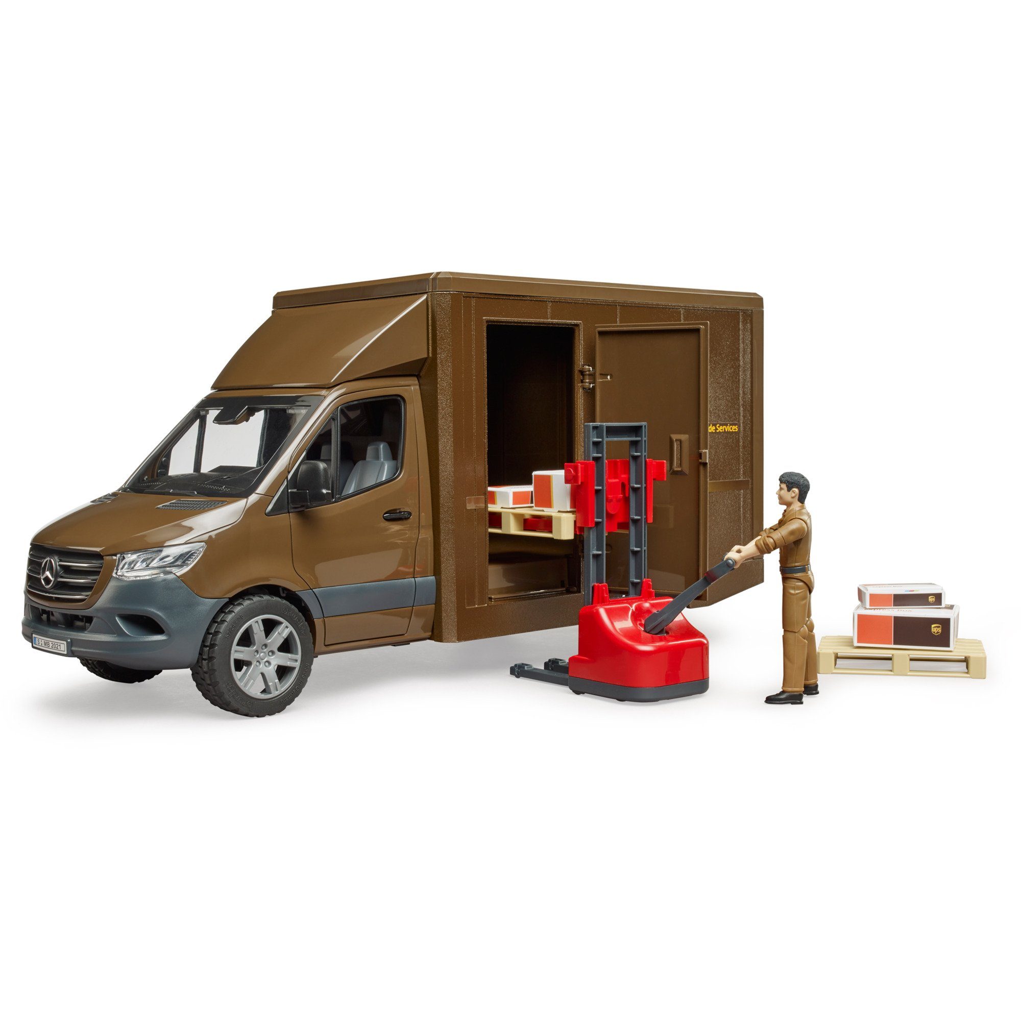 Bruder® Spielzeug-LKW bruder MB Sprinter UPS mit Fahrer und Zubehör