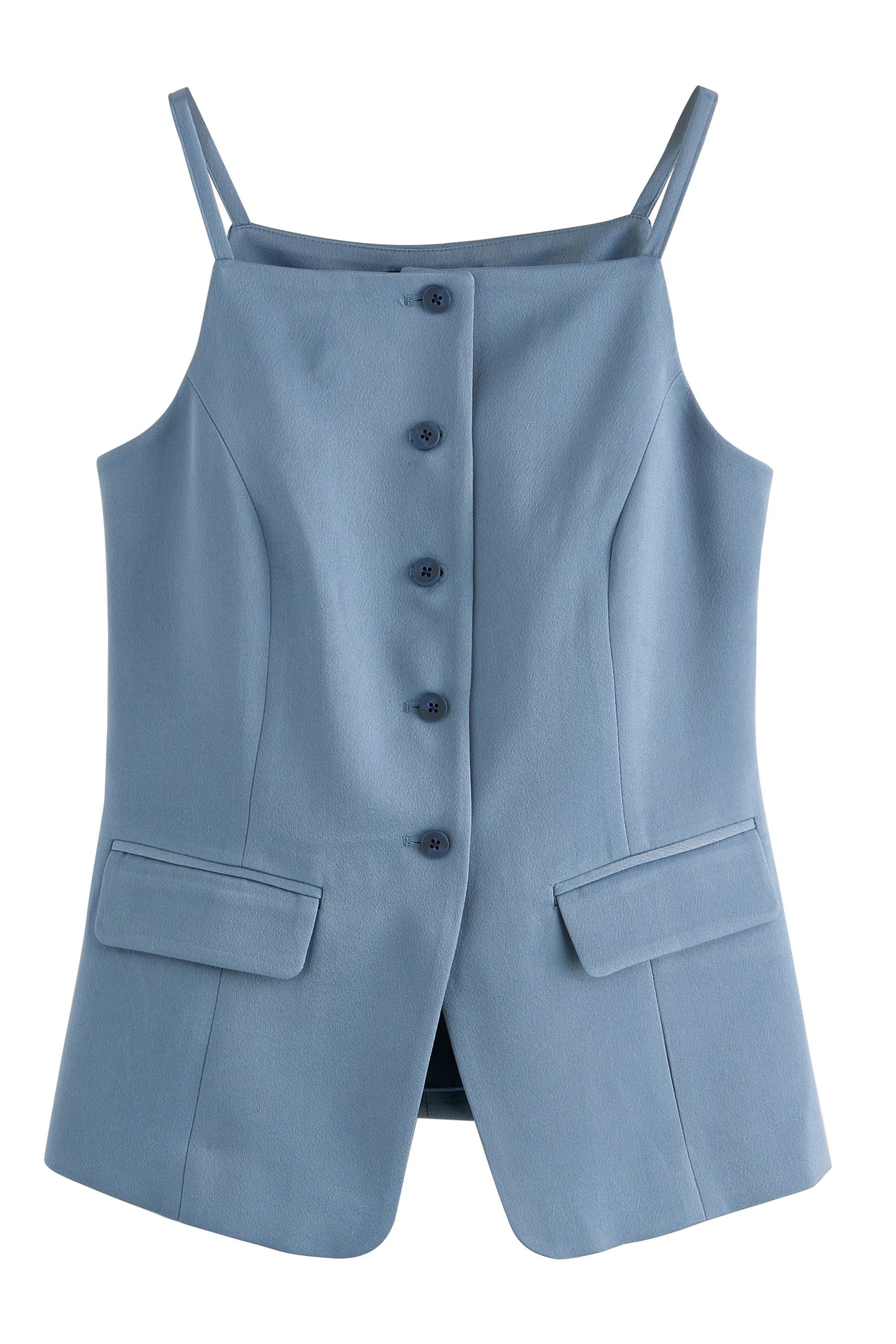 Next Anzugweste Satinweste mit Knopfleiste und eckigem Ausschnitt (1-tlg) günstig online kaufen