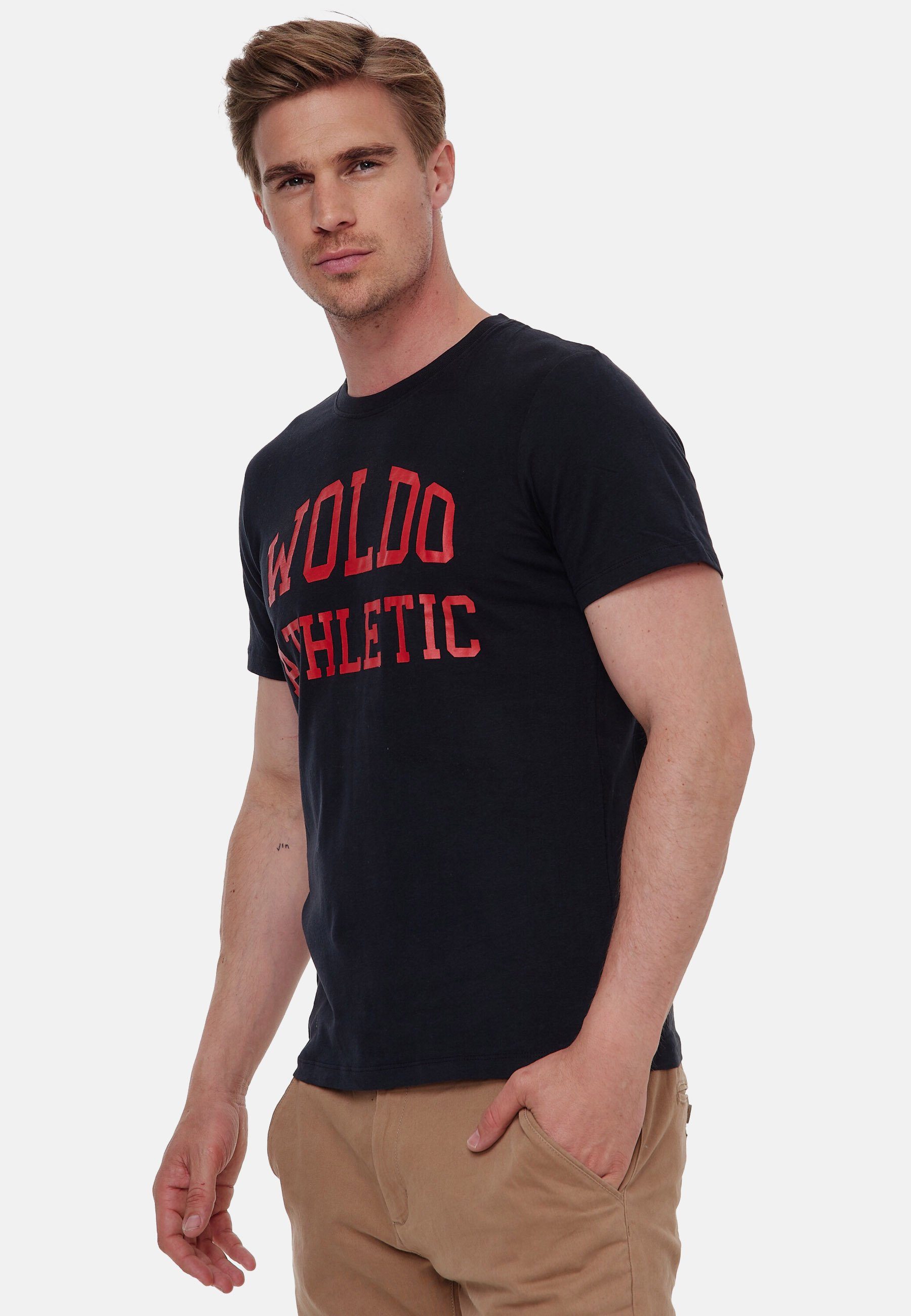 schwarz-rot T-Shirt T-Shirt Big Logo Athletic Woldo