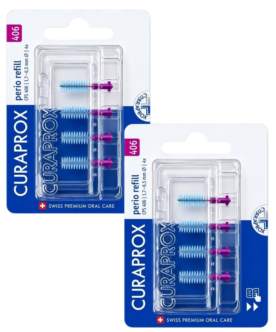 CURAPROX Interdentalbürsten 2x Curaprox CPS 406 Perio Refill fuchsia - 4 Stück