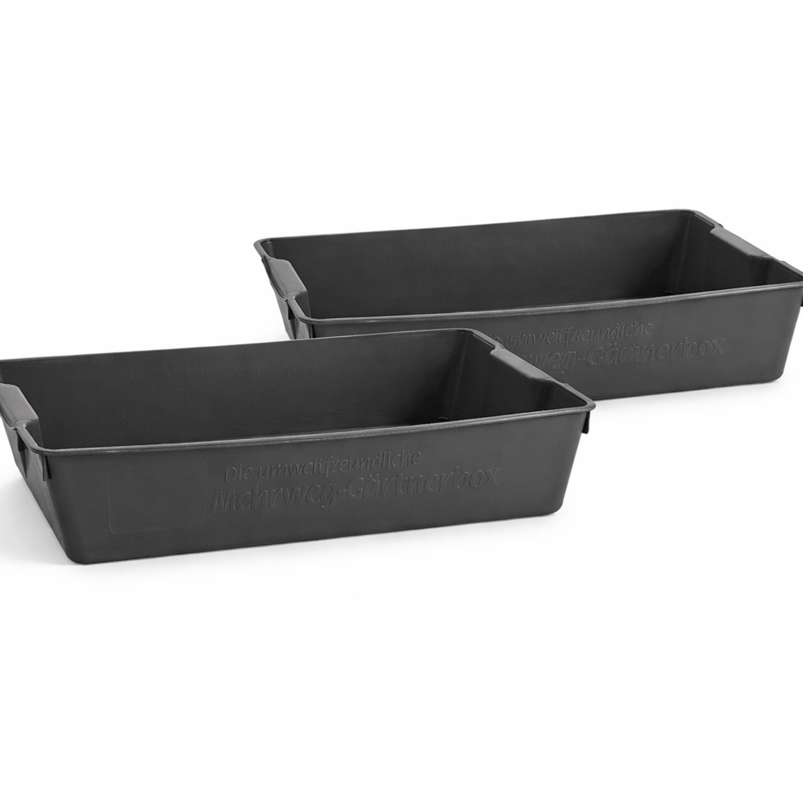 BURI Pflanzschale Wanne Kunststoff 2x grau Pflanzwanne Kotwanne Kunststoffwanne 58x32 cm