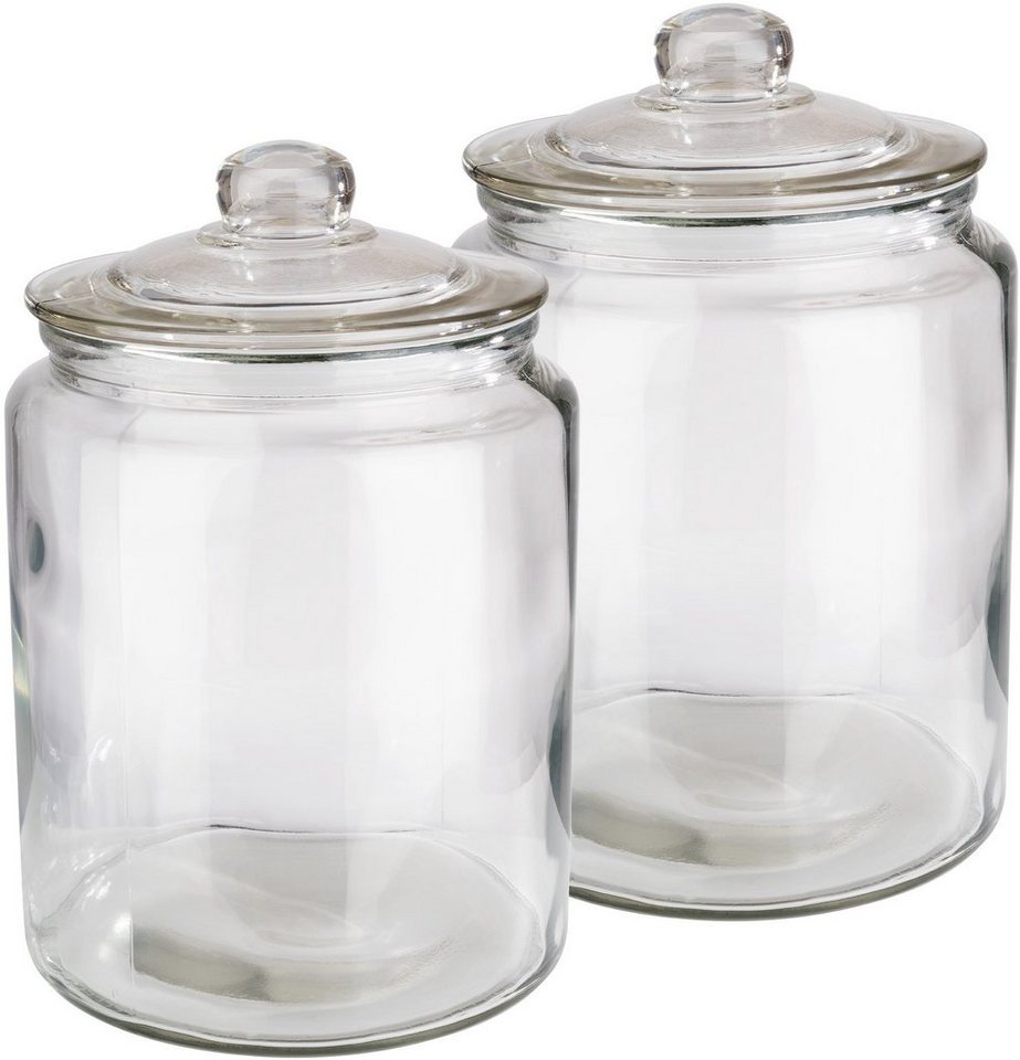 APS Vorratsglas Classic, Glas, (Set, 2-tlg), zum Dekorieren und  Aufbewahren, 6 Liter