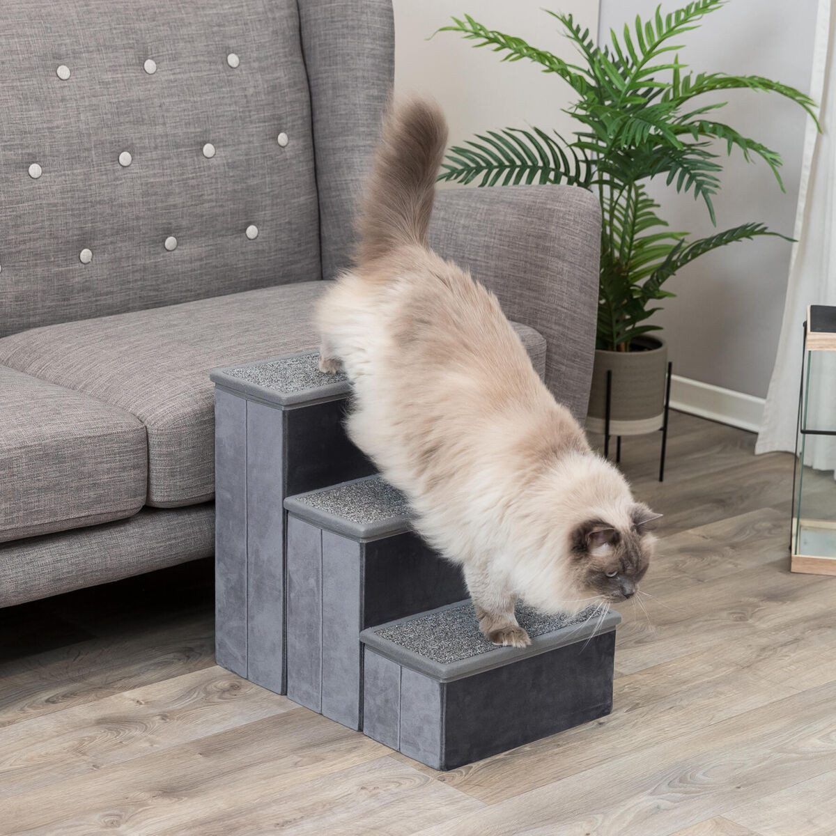 TRIXIE Haustiertreppe Treppe - grau - 34 × 45 × 50 cm