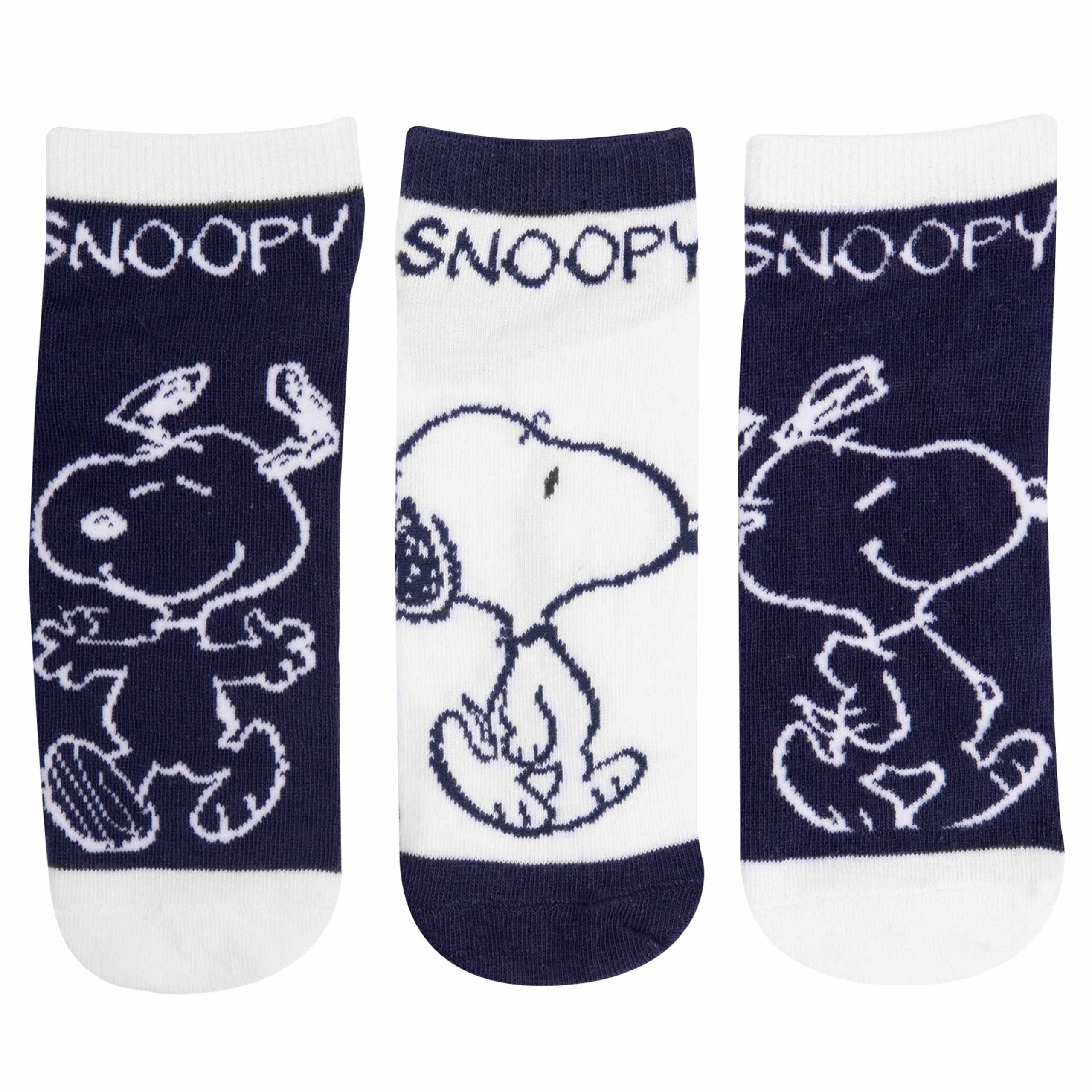 United Labels® Socken The Peanuts Socken für Damen - Snoopy Sneaker Frauen  Blau/Weiß (3er Pack)