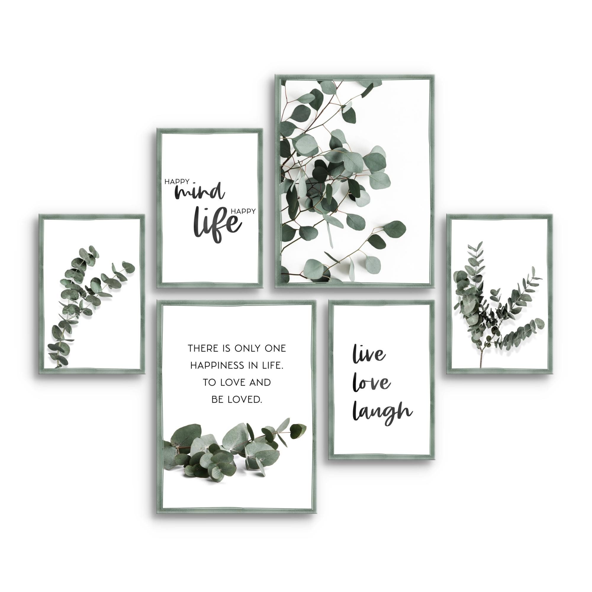 Novart Wandbild Eukalyptus Pflanze Grüne Blätter - KEIN EXTRA RAHMEN BENÖTI günstig online kaufen