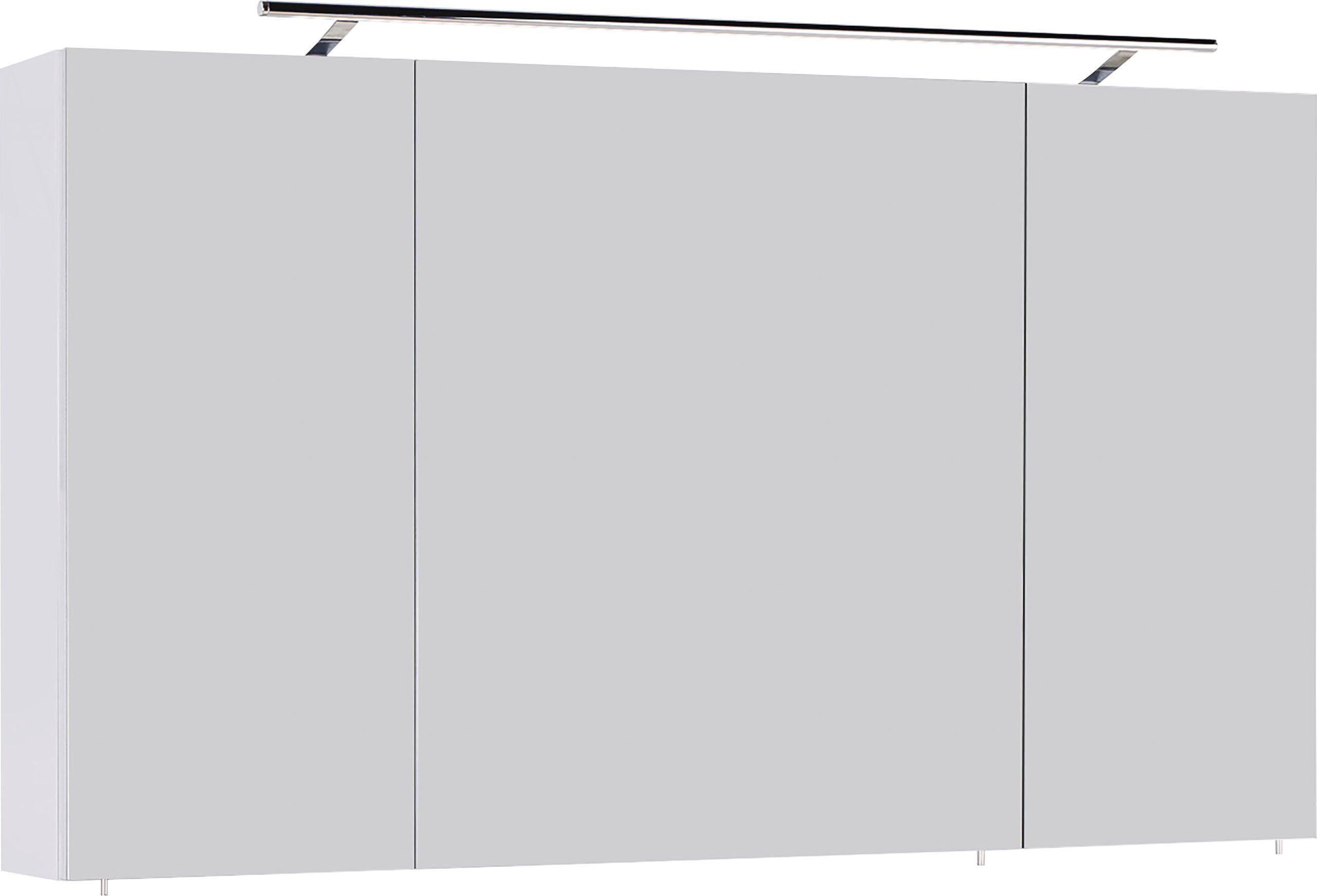 | 120 cm MARLIN 3040, Spiegelschrank Breite weiß weiß