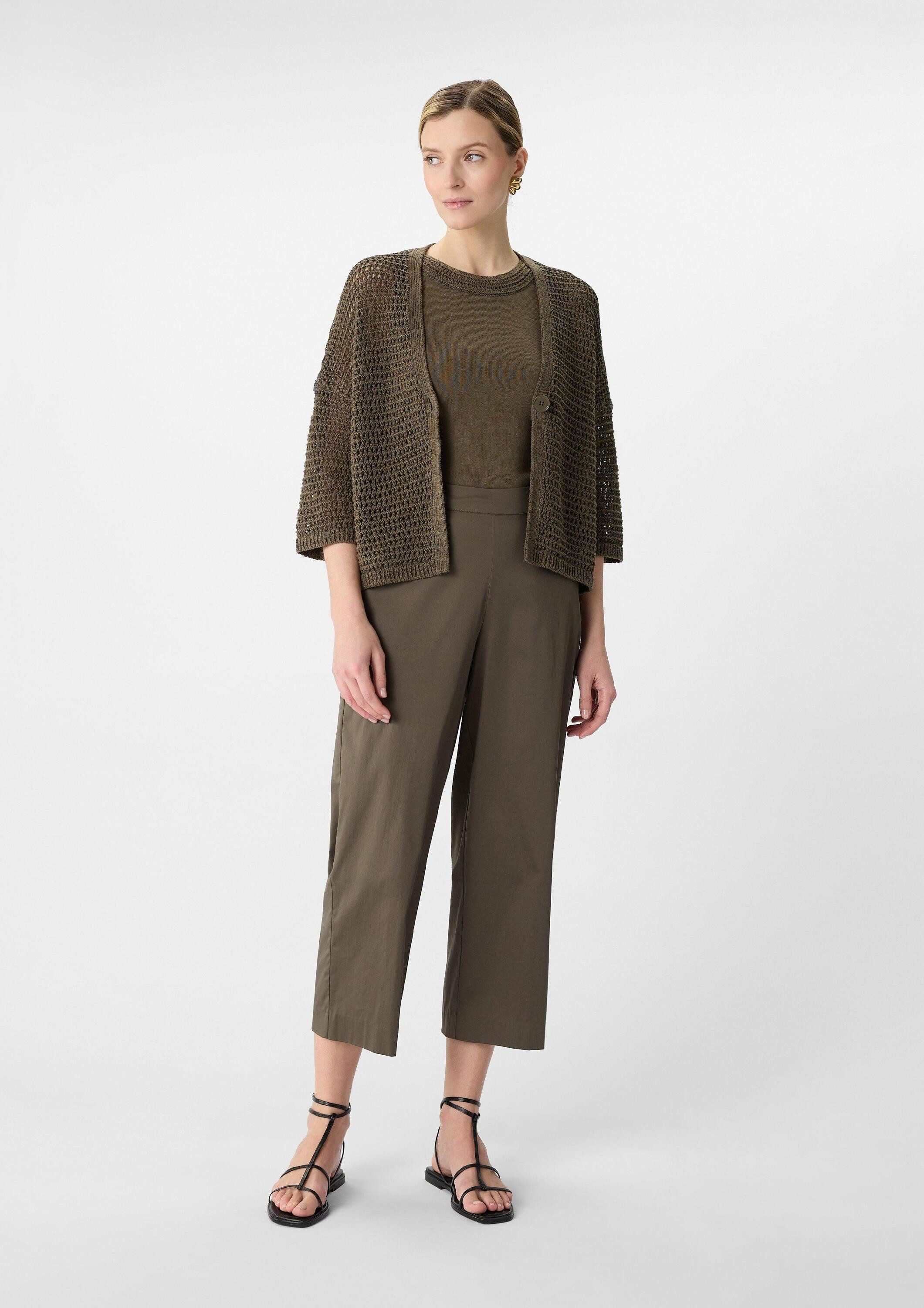 comma Culotte Hose Leichte Popeline-Hose im Relaxed Fit mit Elastikbund