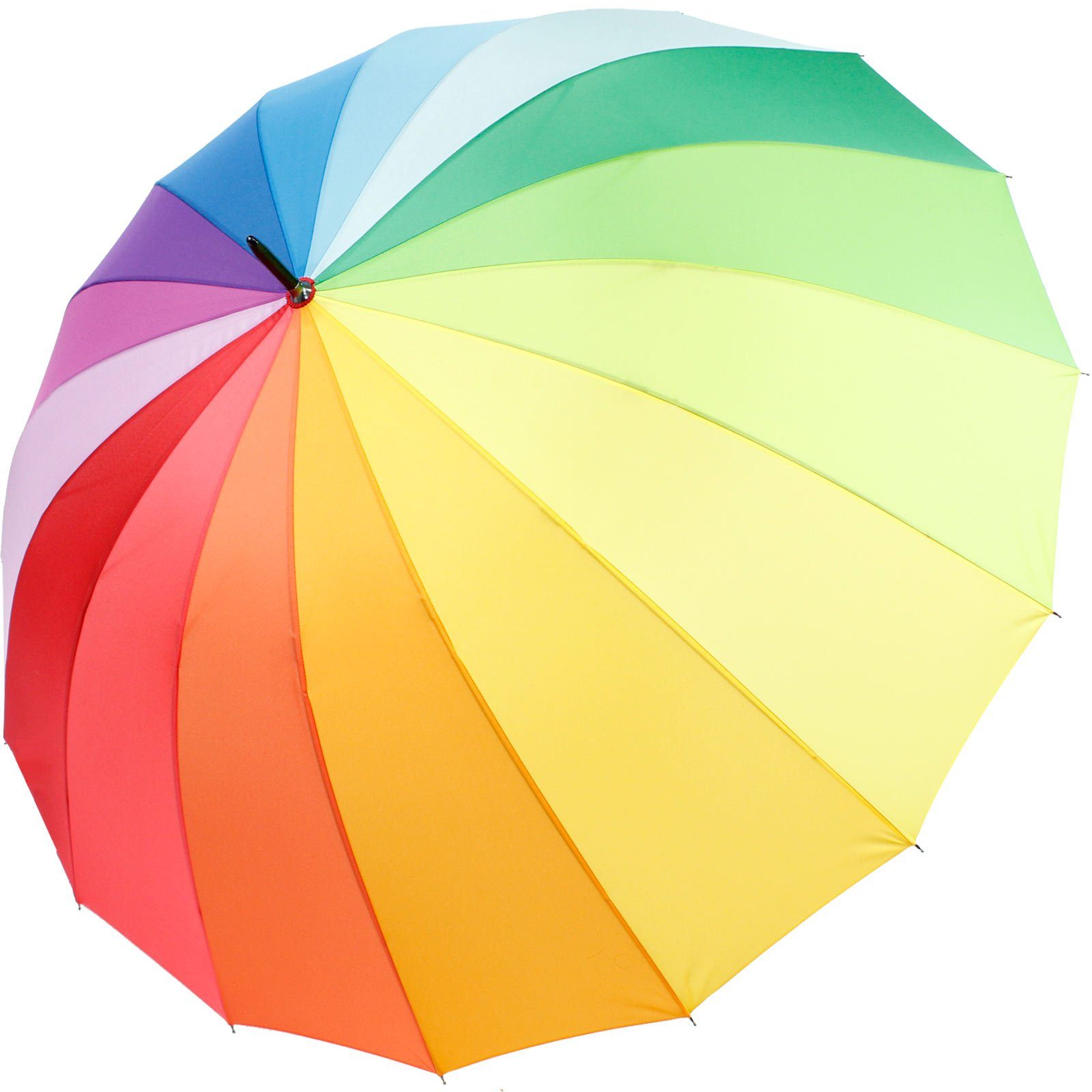 Automatik, 16-teilig stabil Regenbogen-Schirm Langregenschirm iX-brella extra farbenfroh