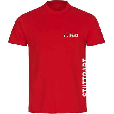 multifanshop T-Shirt Herren Stuttgart - Brust & Seite - Männer