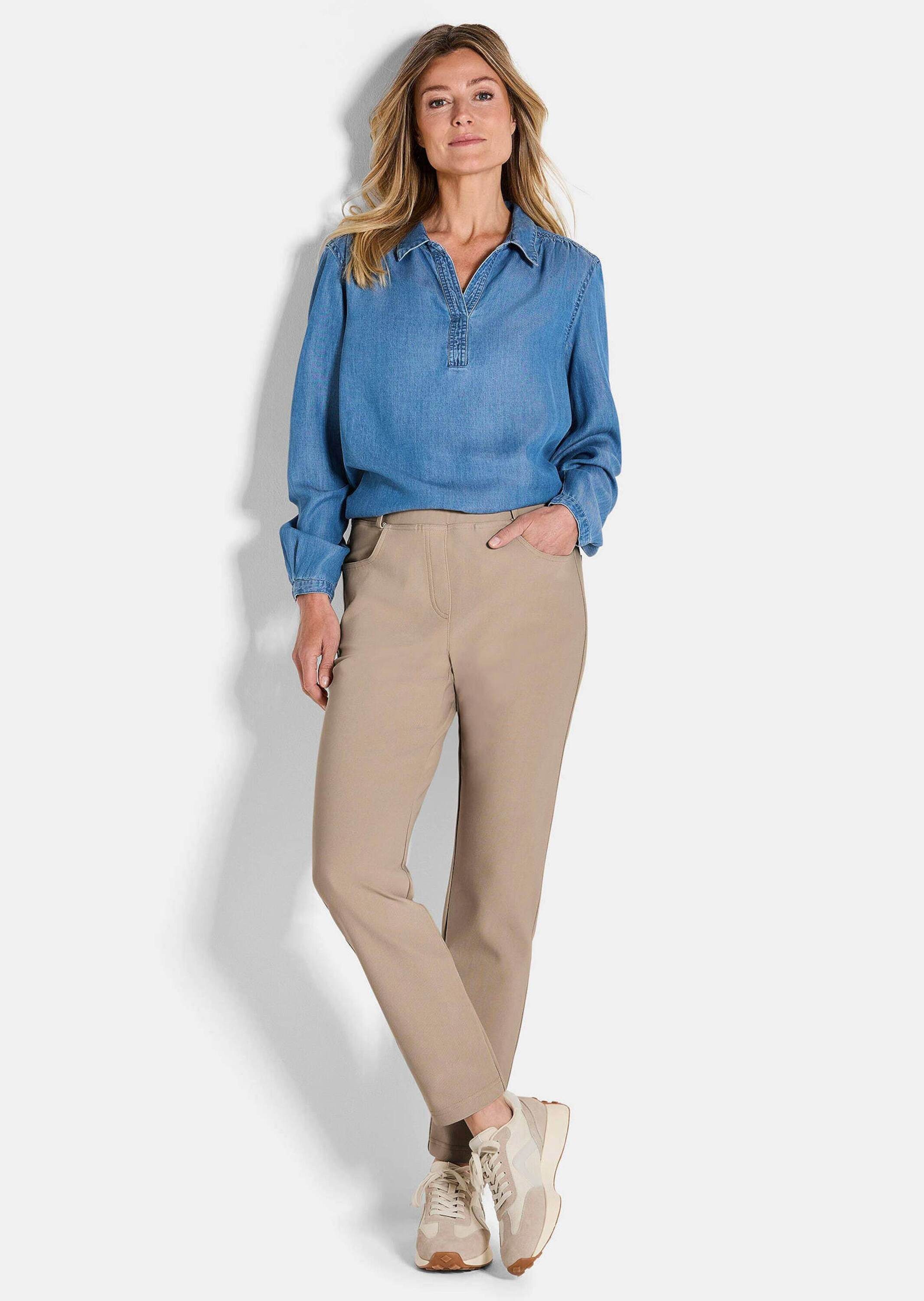 GOLDNER Stoffhose Kurzgröße: 7/8-Hose mit Rundum-Dehnbund, feine Köperstruk günstig online kaufen