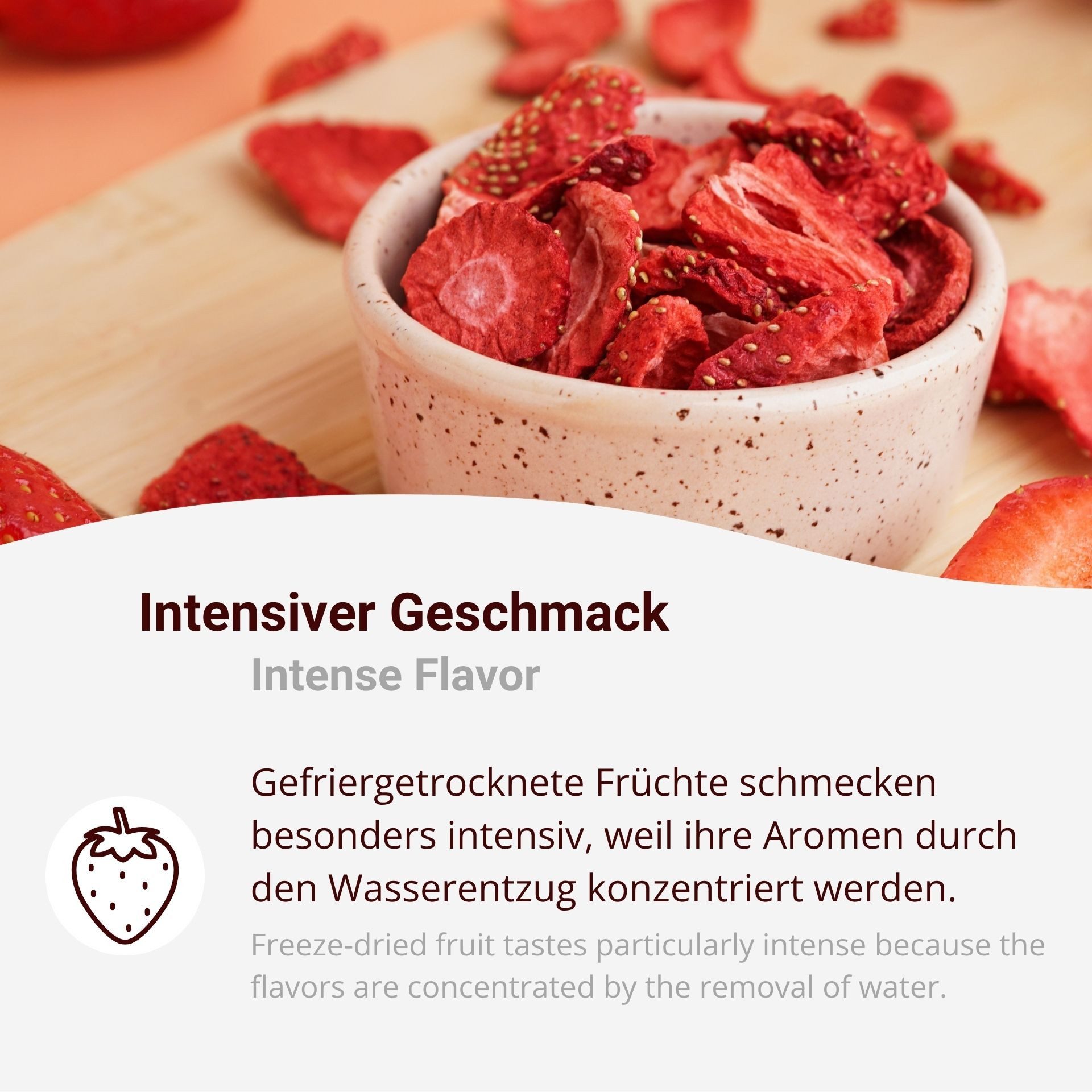 DistrEbution Trockenfrüchte Erdbeeren Gefriergetrocknet 100% Frucht Ohne Zusatzstoffe, 50 g – Bild 3 von 5